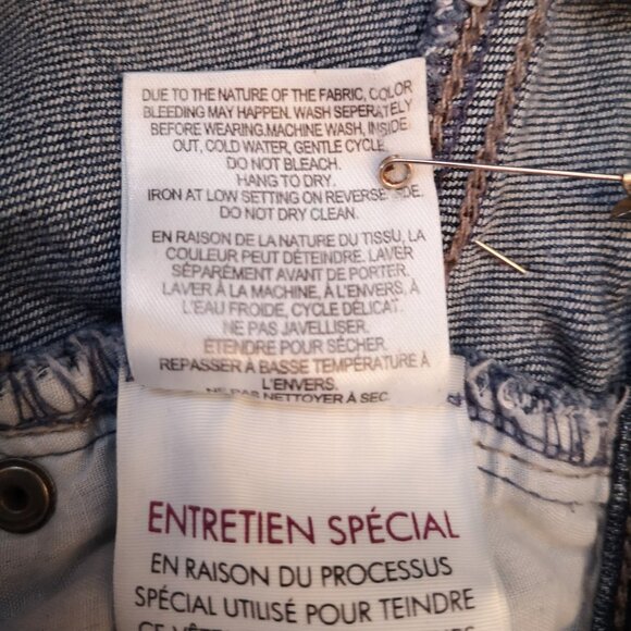 mblm Ladies Medium Wash Size 22 Distressed Front Blue Jeans - Picture 9 of 13